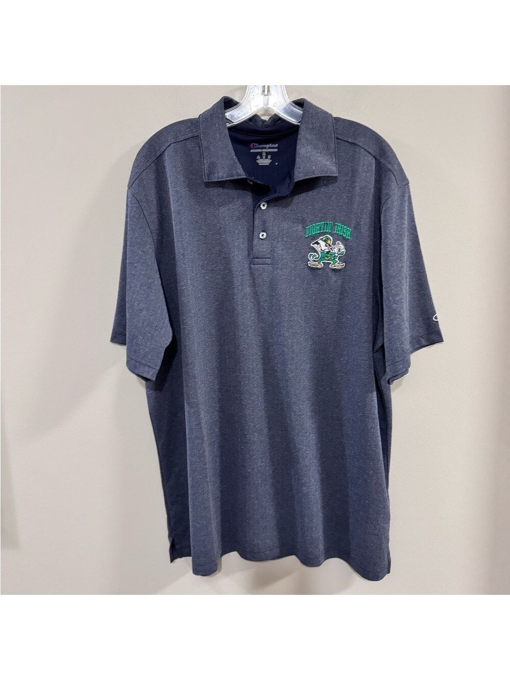Men's Champion Polo Shirt Fighting Irish Notre Dame Classic Style. Size XL